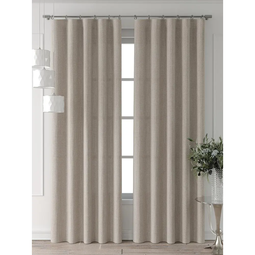 Фото 2 Комплект штор Comfy way Форнерс - 715 - 260 см CW709715260-260 на шторной ленте 260x150 см цвет бежевый