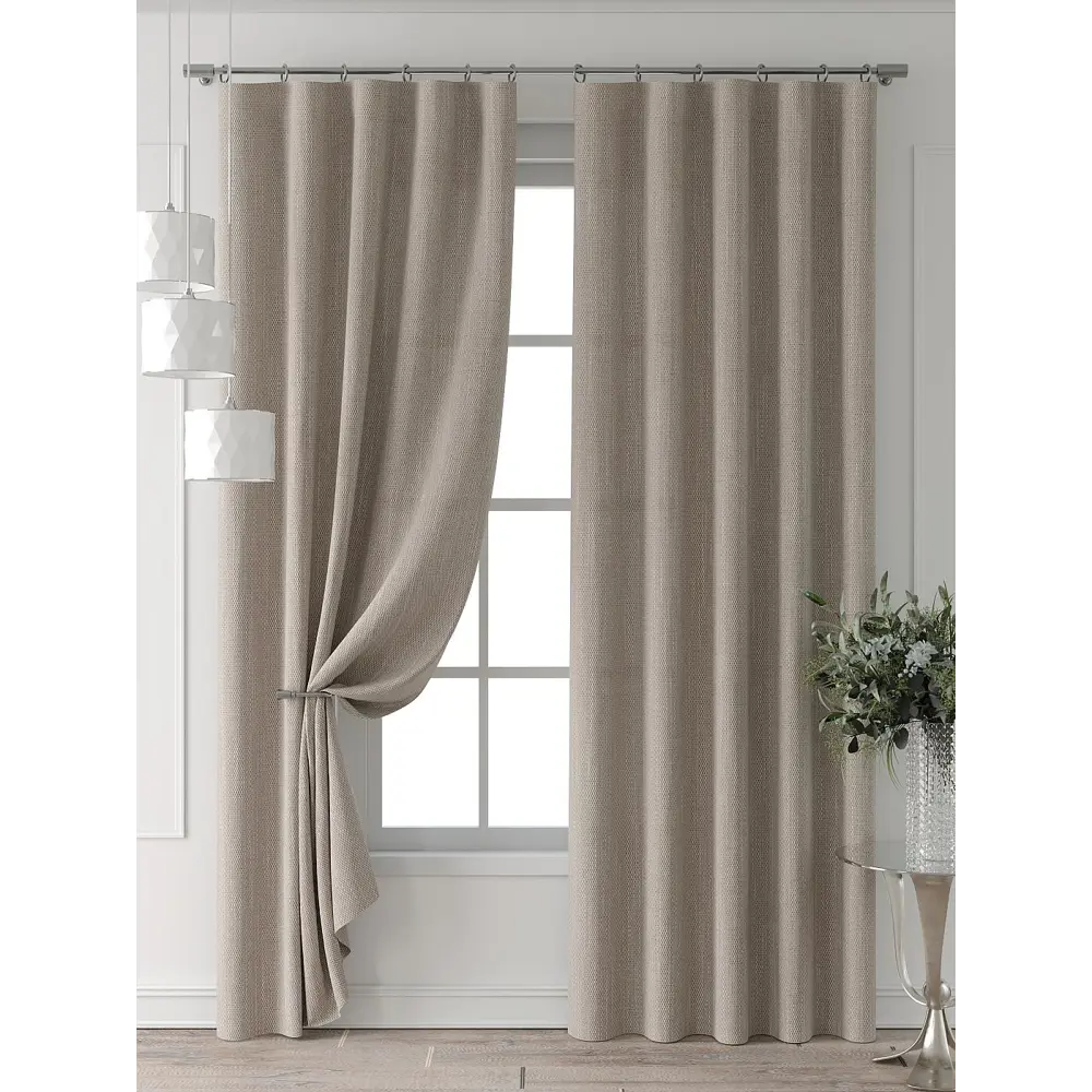 Фото 7 Комплект штор Comfy way Форнерс - 715 - 260 см CW709715260-260 на шторной ленте 260x150 см цвет бежевый