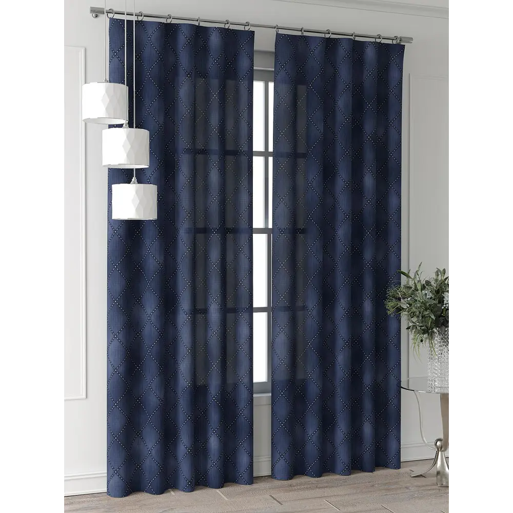 Фото 4 Комплект штор Comfy way Форнерс - 638 - 240 см CW709638240-240 на шторной ленте 240x150 см цвет синий Фото 4 Комплект штор Comfy way Форнерс - 638 - 240 см CW709638240-240 на шторной ленте 240x150 см цвет синий