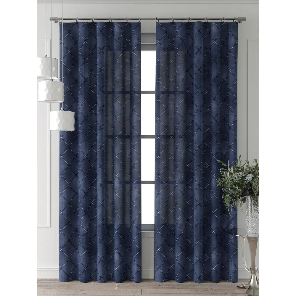 Фото 2 Комплект штор Comfy way Форнерс - 638 - 240 см CW709638240-240 на шторной ленте 240x150 см цвет синий Фото 2 Комплект штор Comfy way Форнерс - 638 - 240 см CW709638240-240 на шторной ленте 240x150 см цвет синий