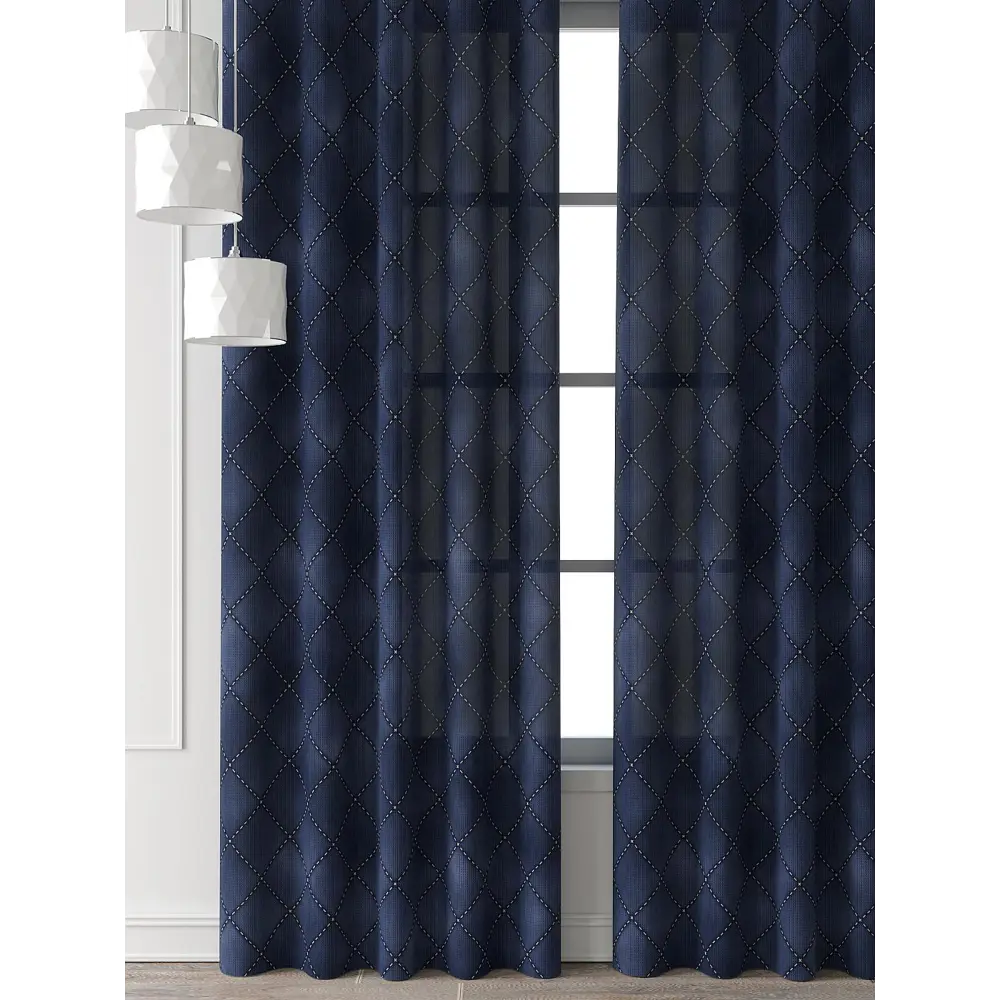 Фото 6 Комплект штор Comfy way Форнерс - 638 - 240 см CW709638240-240 на шторной ленте 240x150 см цвет синий Фото 6 Комплект штор Comfy way Форнерс - 638 - 240 см CW709638240-240 на шторной ленте 240x150 см цвет синий