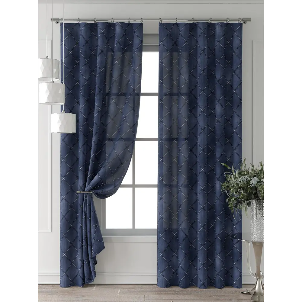 Фото 7 Комплект штор Comfy way Форнерс - 638 - 240 см CW709638240-240 на шторной ленте 240x150 см цвет синий Фото 7 Комплект штор Comfy way Форнерс - 638 - 240 см CW709638240-240 на шторной ленте 240x150 см цвет синий