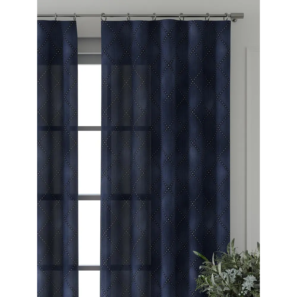 Фото 5 Комплект штор Comfy way Форнерс - 638 - 240 см CW709638240-240 на шторной ленте 240x150 см цвет синий Фото 5 Комплект штор Comfy way Форнерс - 638 - 240 см CW709638240-240 на шторной ленте 240x150 см цвет синий