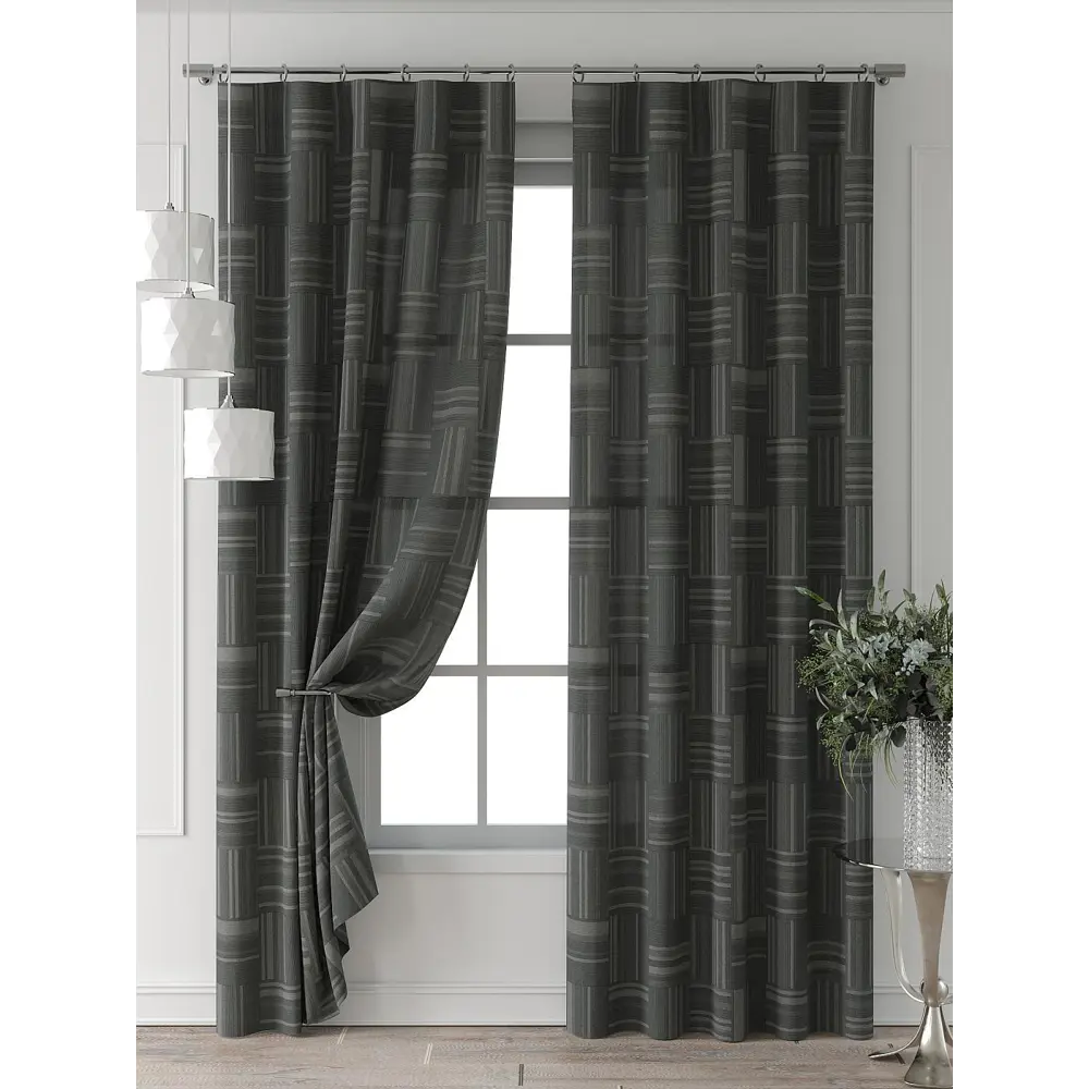 Фото 7 Комплект штор Comfy way Форнерс - 639 - 240 см CW709639240-240 на шторной ленте 240x150 см цвет серый