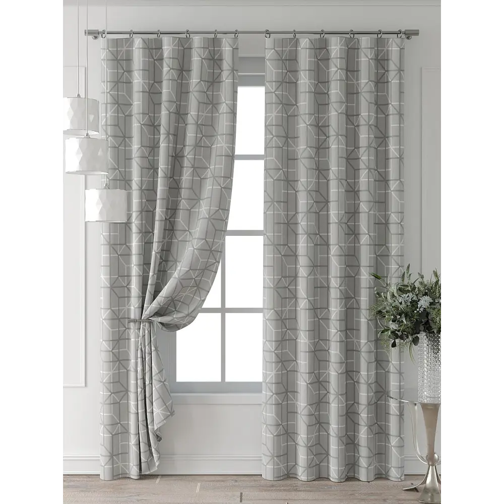 Фото 7 Комплект штор Comfy way Форнерс - 646 - 240 см CW709646240-240 на шторной ленте 240x150 см цвет серый