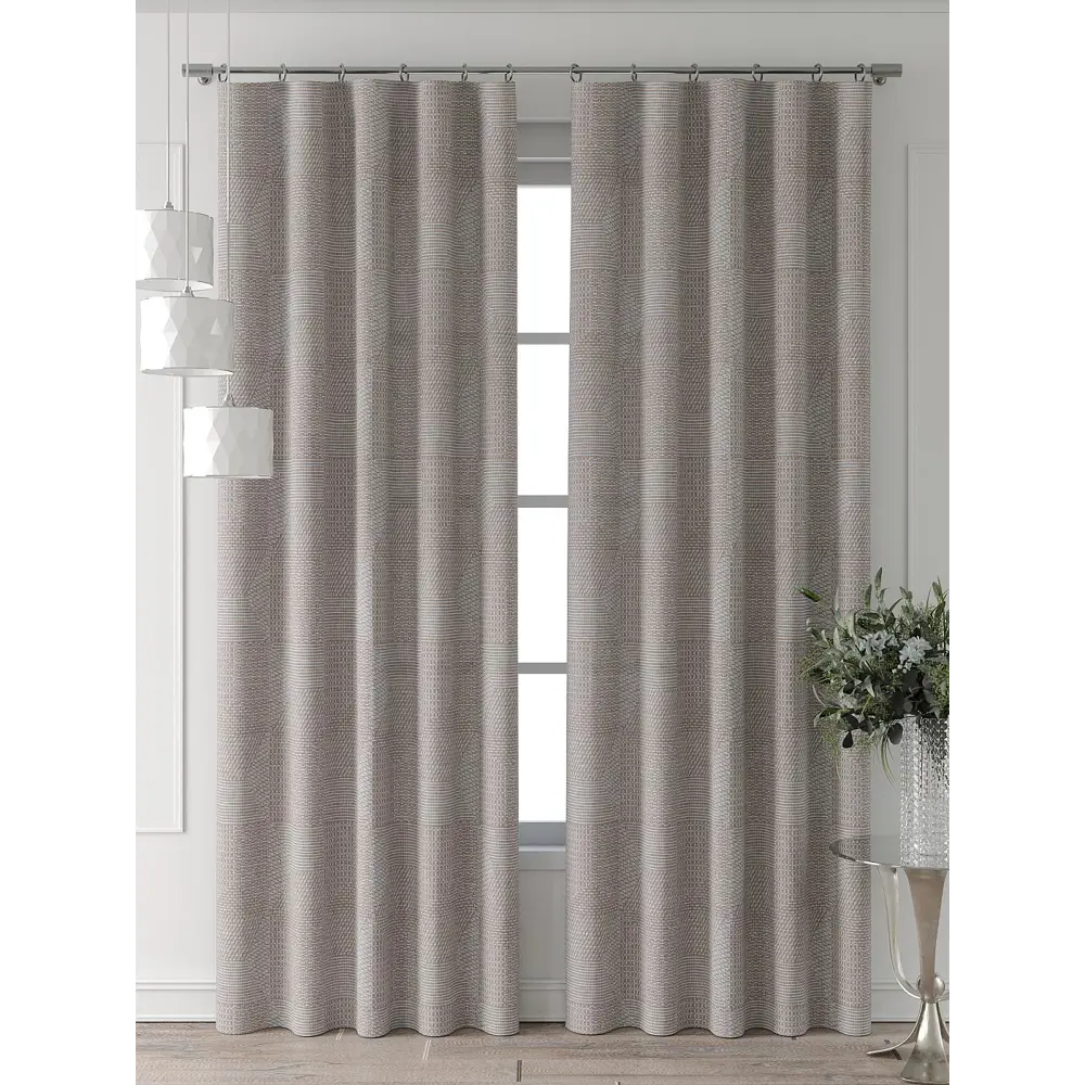 Фото 2 Комплект штор Comfy way Форнерс - 651 - 240 см CW709651240-240 на шторной ленте 240x150 см цвет серый