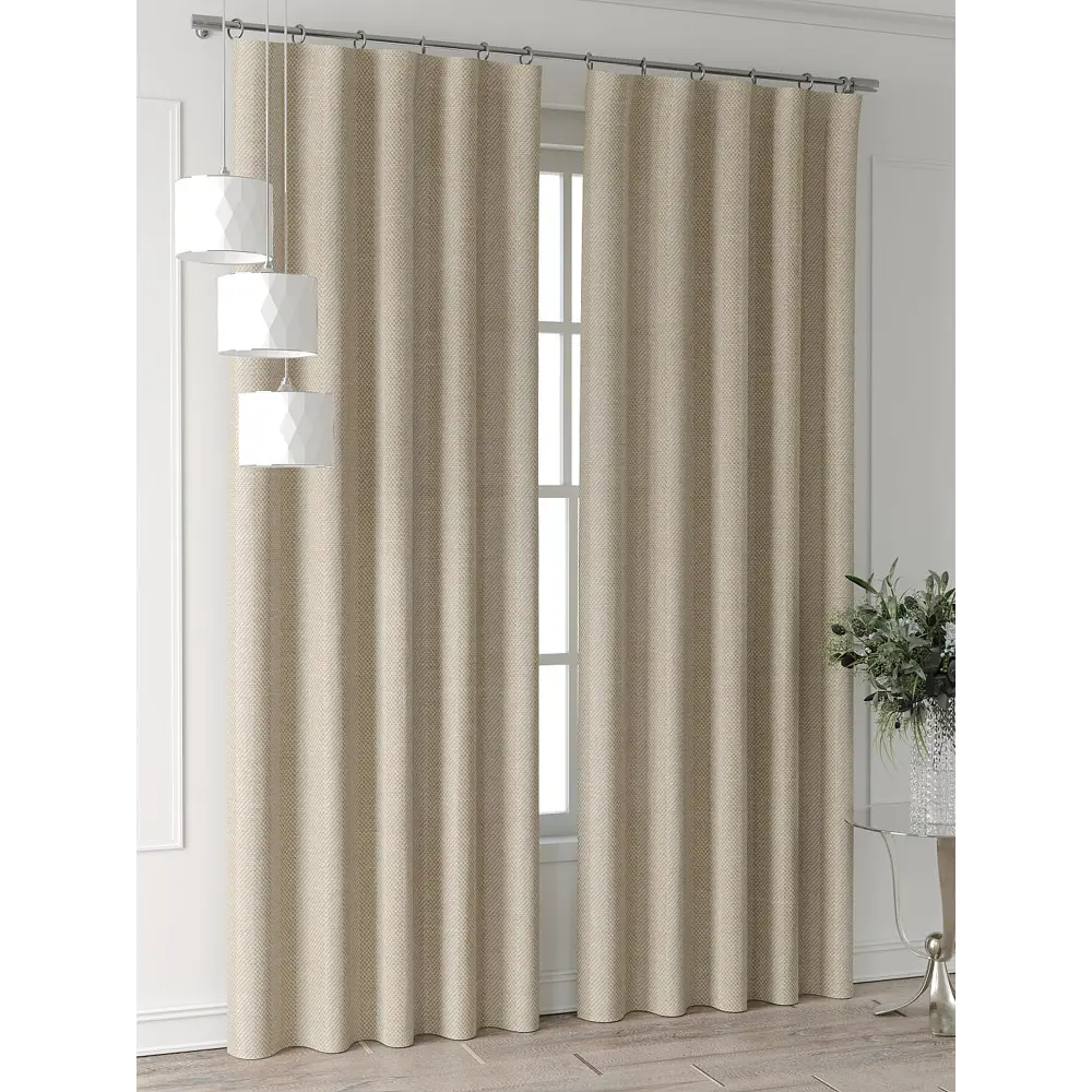 Фото 4 Комплект штор Comfy way Форнерс - 661 - 240 см CW709661240-240 на шторной ленте 240x150 см цвет бежевый