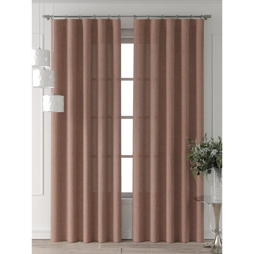 Фото 2 Комплект штор Comfy way Форнерс - 703 - 240 см CW709703240-240 на шторной ленте 240x150 см цвет бежевый Фото 2 Комплект штор Comfy way Форнерс - 703 - 240 см CW709703240-240 на шторной ленте 240x150 см цвет бежевый