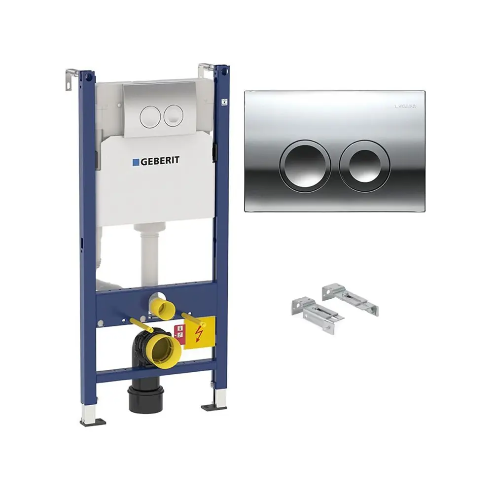 Фото 3 Комплект инсталляция и унитаз 3 в 1 инсталляция Geberit Duofix + Подвесной унитаз Enio Morris Tornado с кнопкой Delta 51 хром Фото 3 Комплект инсталляция и унитаз 3 в 1 инсталляция Geberit Duofix + Подвесной унитаз Enio Morris Tornado с кнопкой Delta 51 хром