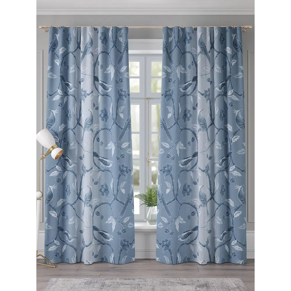 Фото 3 Комплект штор Comfy way Авалос (синий) - 230 CW941209230 на шторной ленте 230x150 см цвет синий Фото 3 Комплект штор Comfy way Авалос (синий) - 230 CW941209230 на шторной ленте 230x150 см цвет синий