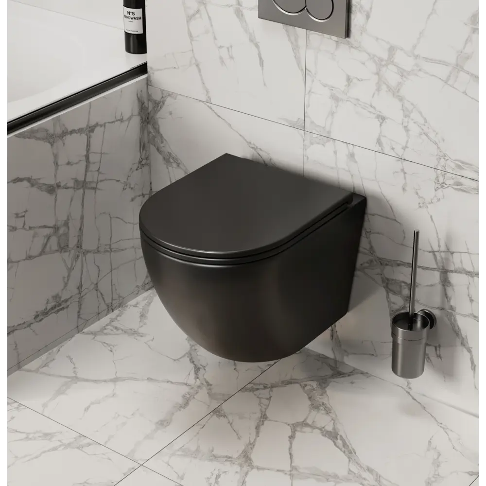 Фото 13 Комплект инсталляция и унитаз 3 в 1 инсталляция Geberit Duofix унитаз подвесной Enio Unico BL EN4105055 и кнопка хром