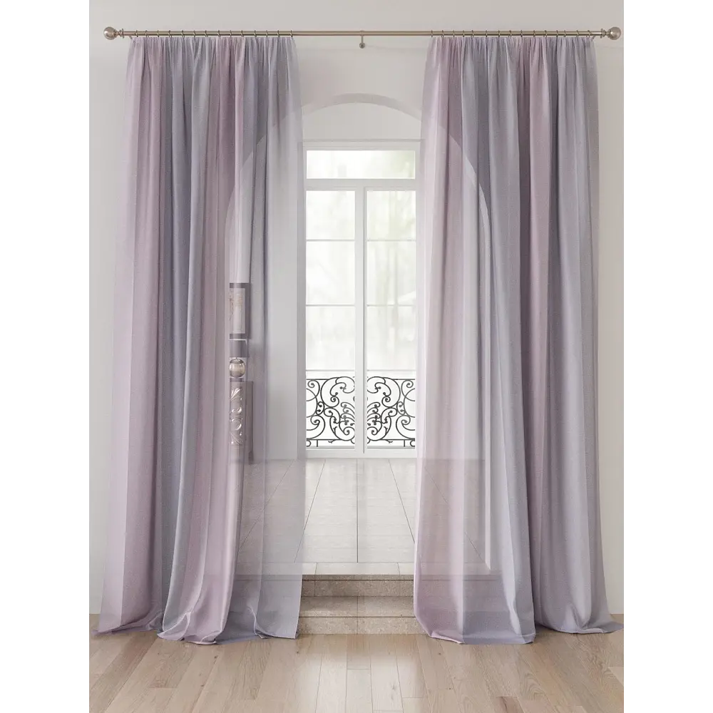 Фото 2 Тюль Comfy way Лоуна - 91 - 250 CW754091250 на шторной ленте 250x150 см цвет серый