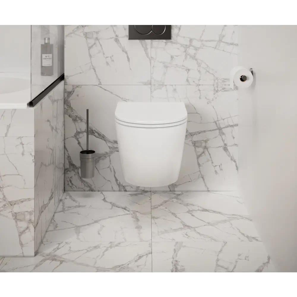 Фото 14 Комплект инсталляция и унитаз 3 в 1 инсталляция Geberit Duofix Delta30 458.163.21.1 унитаз Enio Unico и кнопка хром