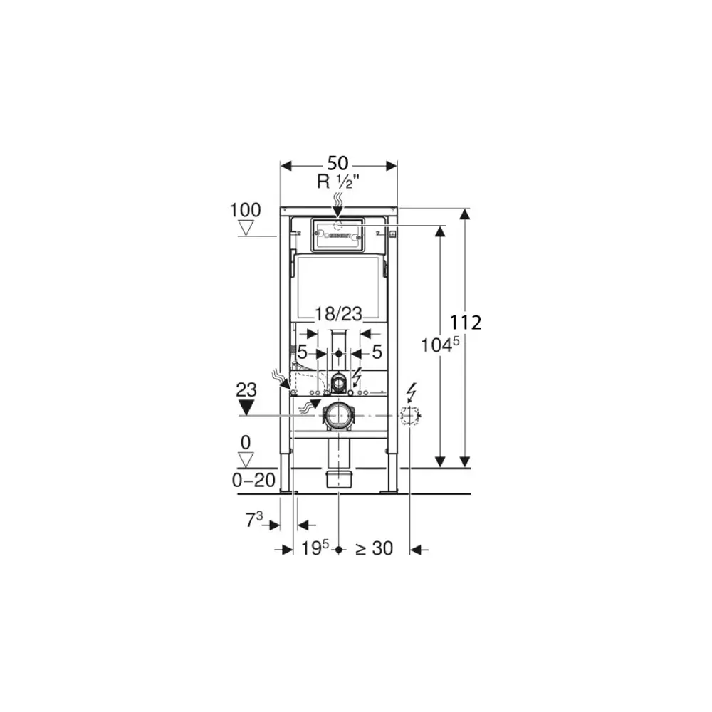 Фото 5 Комплект инсталляция и унитаз 3 в 1 инсталляция Geberit Duofix Delta30 458.163.21.1 унитаз Enio Unico и кнопка хром