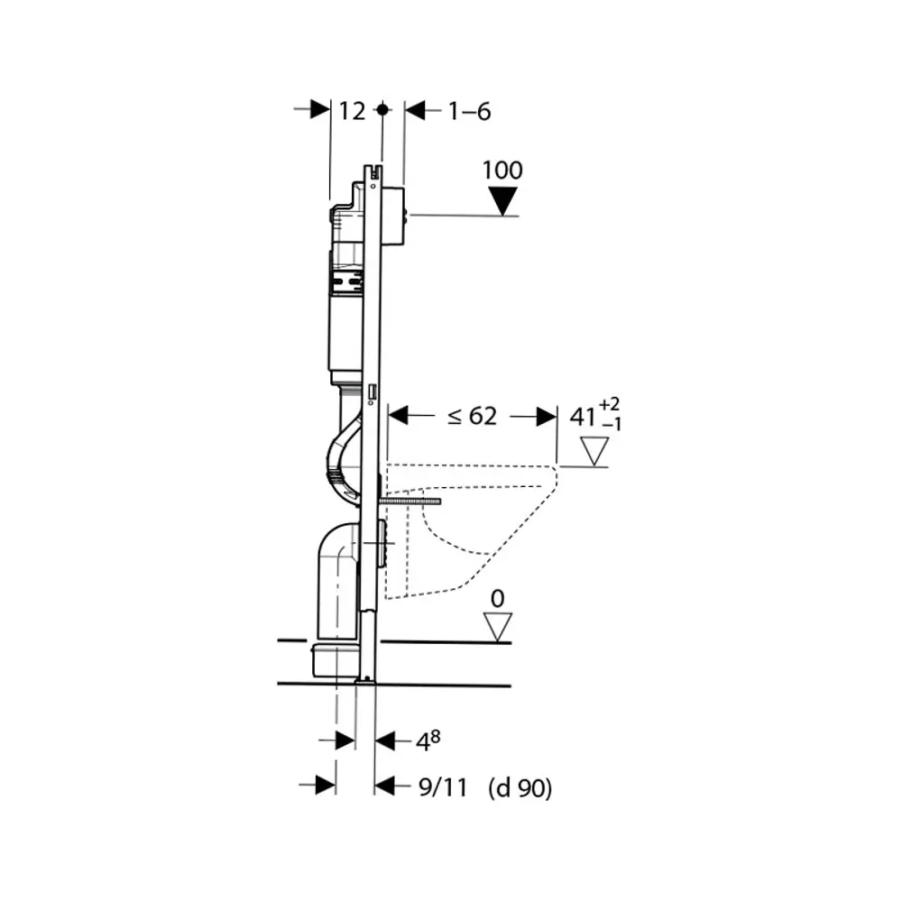 Фото 6 Комплект инсталляция и унитаз 3 в 1 инсталляция Geberit Duofix Delta унитаз подвесной Enio Ekos EN0170571 и кнопка хром
