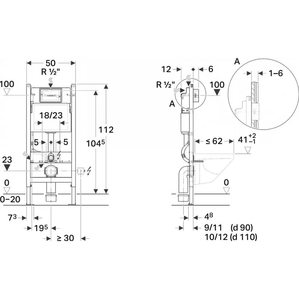 Фото 6 Комплект инсталляция и унитаз 3 в 1 инсталляция Geberit Duofix + Подвесной унитаз Enio Morris Tornado с кнопкой хром Фото 6 Комплект инсталляция и унитаз 3 в 1 инсталляция Geberit Duofix + Подвесной унитаз Enio Morris Tornado с кнопкой хром