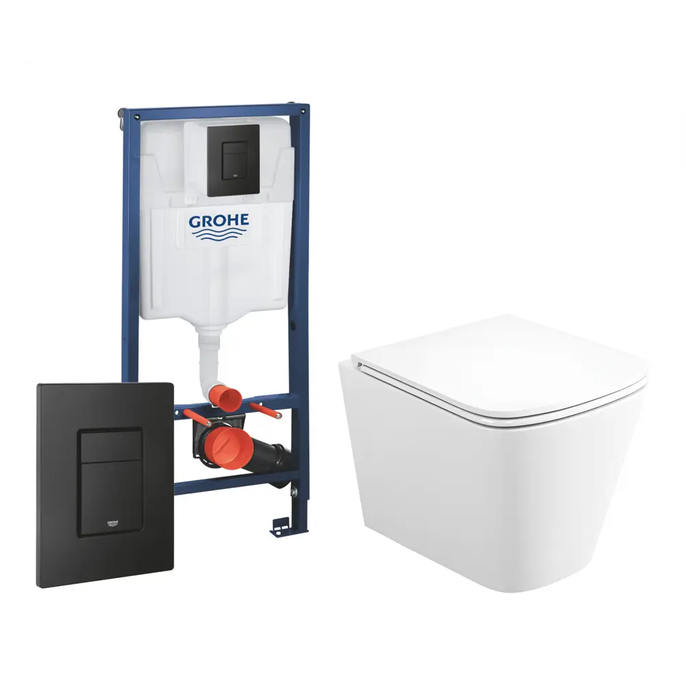 Фото Комплект инсталляция Grohe Rapid SL унитаз Enio Binario Tornado EN4180237 и кнопка черная матовая Фото Комплект инсталляция Grohe Rapid SL унитаз Enio Binario Tornado EN4180237 и кнопка черная матовая