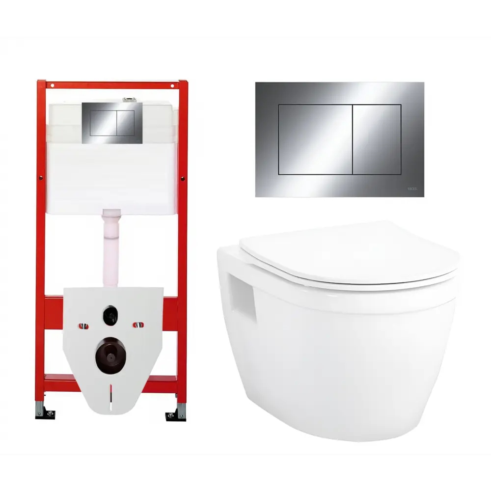 Фото Комплект инсталляция и унитаз 3 в 1 инсталляция Tece Now 9400412 унитаз Enio Bolo EN8350034 и кнопка хром Фото Комплект инсталляция и унитаз 3 в 1 инсталляция Tece Now 9400412 унитаз Enio Bolo EN8350034 и кнопка хром