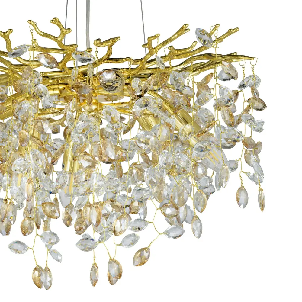 Фото 9 Люстра подвесная Lumina deco Brevia Ldp 8027-500 gd 6 ламп 10 м² цвет прозрачный/золотой