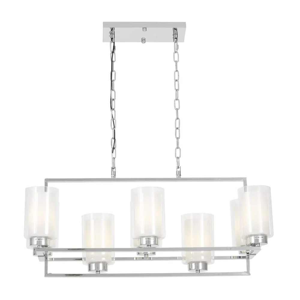 Фото 6 Светильник подвесной Lumina deco Lino Ldp 1239-8 chr 8 ламп 19 м² цвет хром/прозрачный Фото 6 Светильник подвесной Lumina deco Lino Ldp 1239-8 chr 8 ламп 19 м² цвет хром/прозрачный