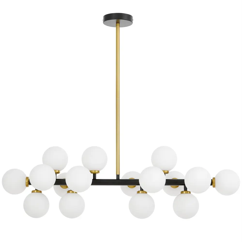 Фото Светильник подвесной Lumina deco Marsiada Ldp 6033-16 bk+md 16 ламп 21 м² цвет белый/черный Фото Светильник подвесной Lumina deco Marsiada Ldp 6033-16 bk+md 16 ламп 21 м² цвет белый/черный