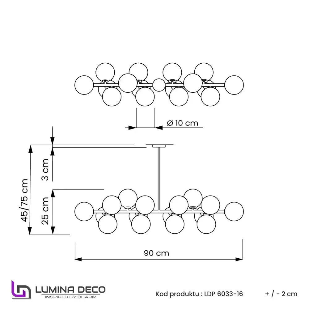 Фото 4 Светильник подвесной Lumina deco Marsiada Ldp 6033-16 bk+md 16 ламп 21 м² цвет белый/черный Фото 4 Светильник подвесной Lumina deco Marsiada Ldp 6033-16 bk+md 16 ламп 21 м² цвет белый/черный