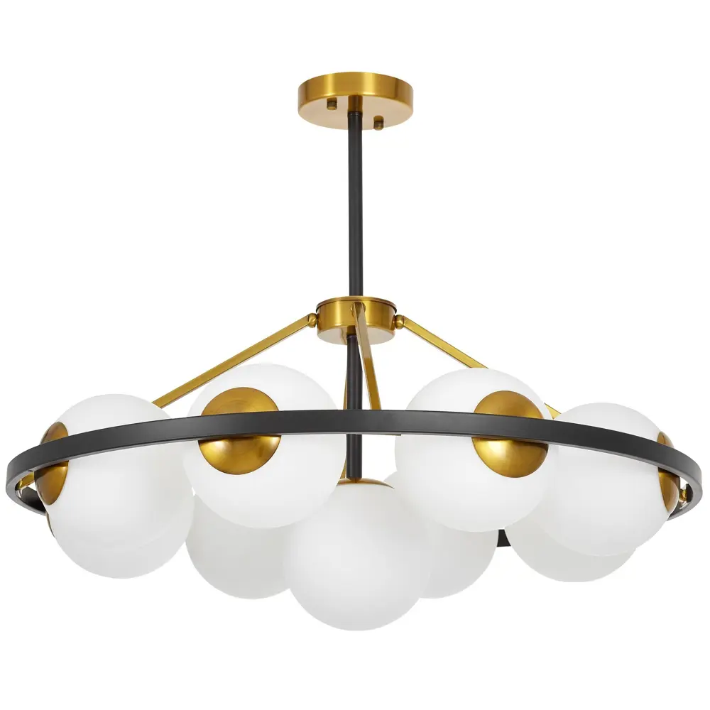 Фото Люстра на штанге Lumina deco Donzano Ldp 8034-9 bk+wt 9 ламп 22 м² цвет белый/черный