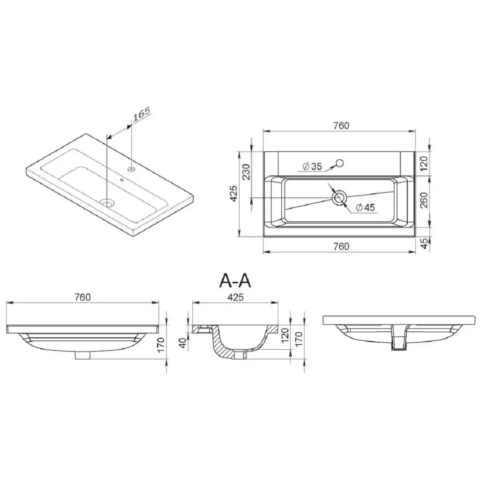 Фото 8 Тумба под раковину подвесная Am.pm M90-FHX0752HF-WCC0752WG 76см цвет орех, с раковиной