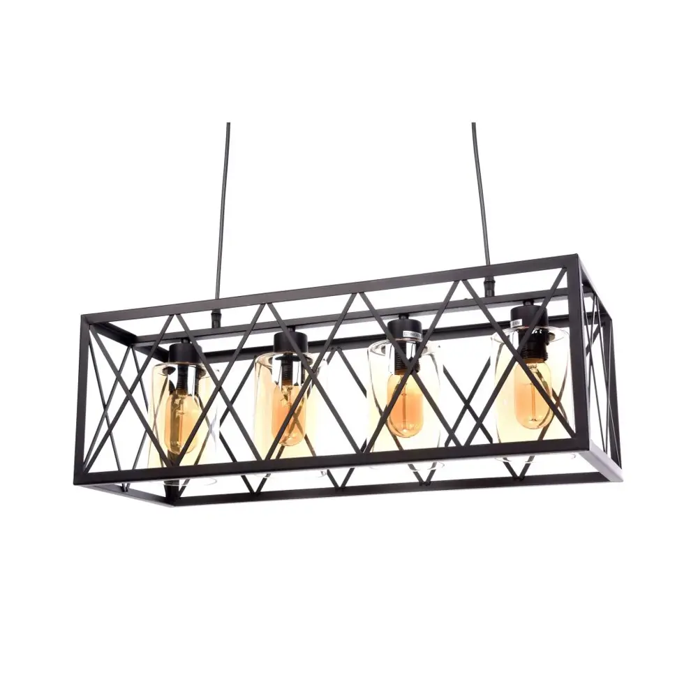 Фото 6 Светильник подвесной LUMINA DECO Nortis LDP 11535-4 BK 4 лампы 9 м² цвет черный
