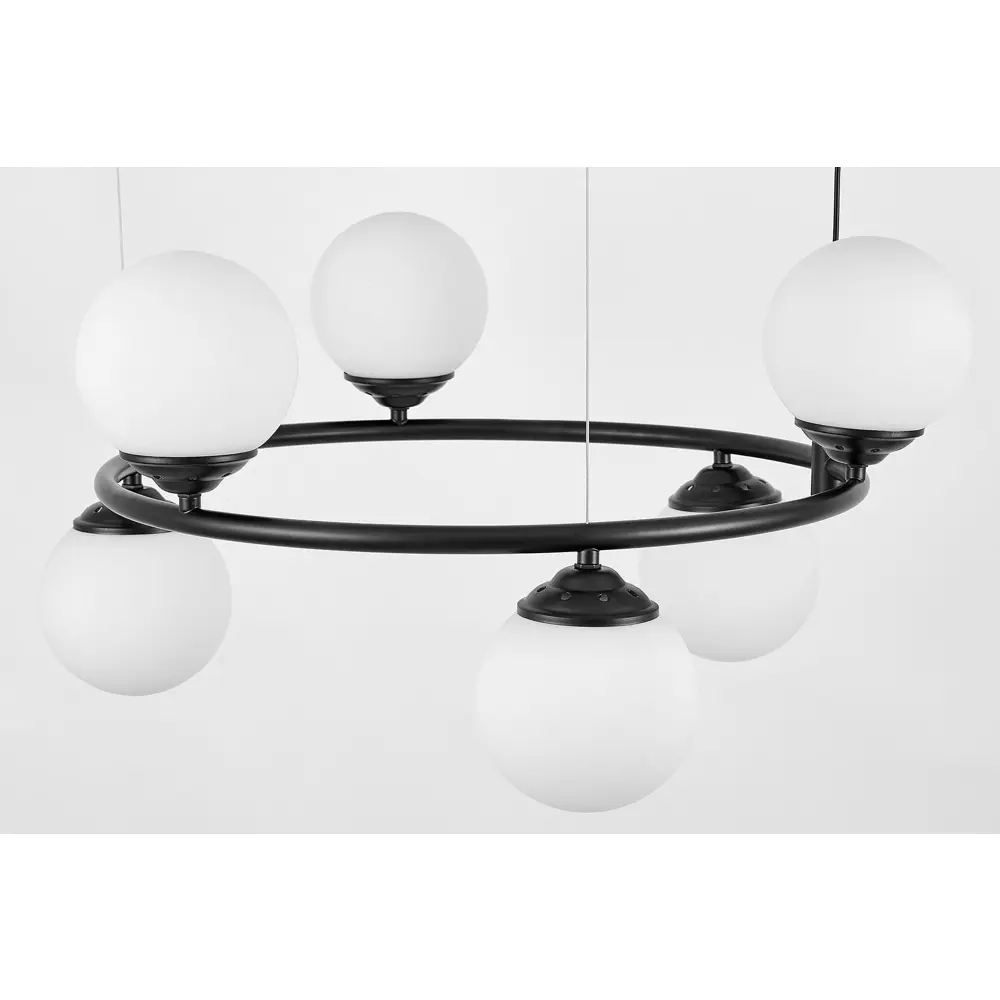 Фото 6 Люстра подвесная Lampit Fino Tp 2003-6-rd bk 6 ламп 10 м² цвет белый/черный Фото 6 Люстра подвесная Lampit Fino Tp 2003-6-rd bk 6 ламп 10 м² цвет белый/черный