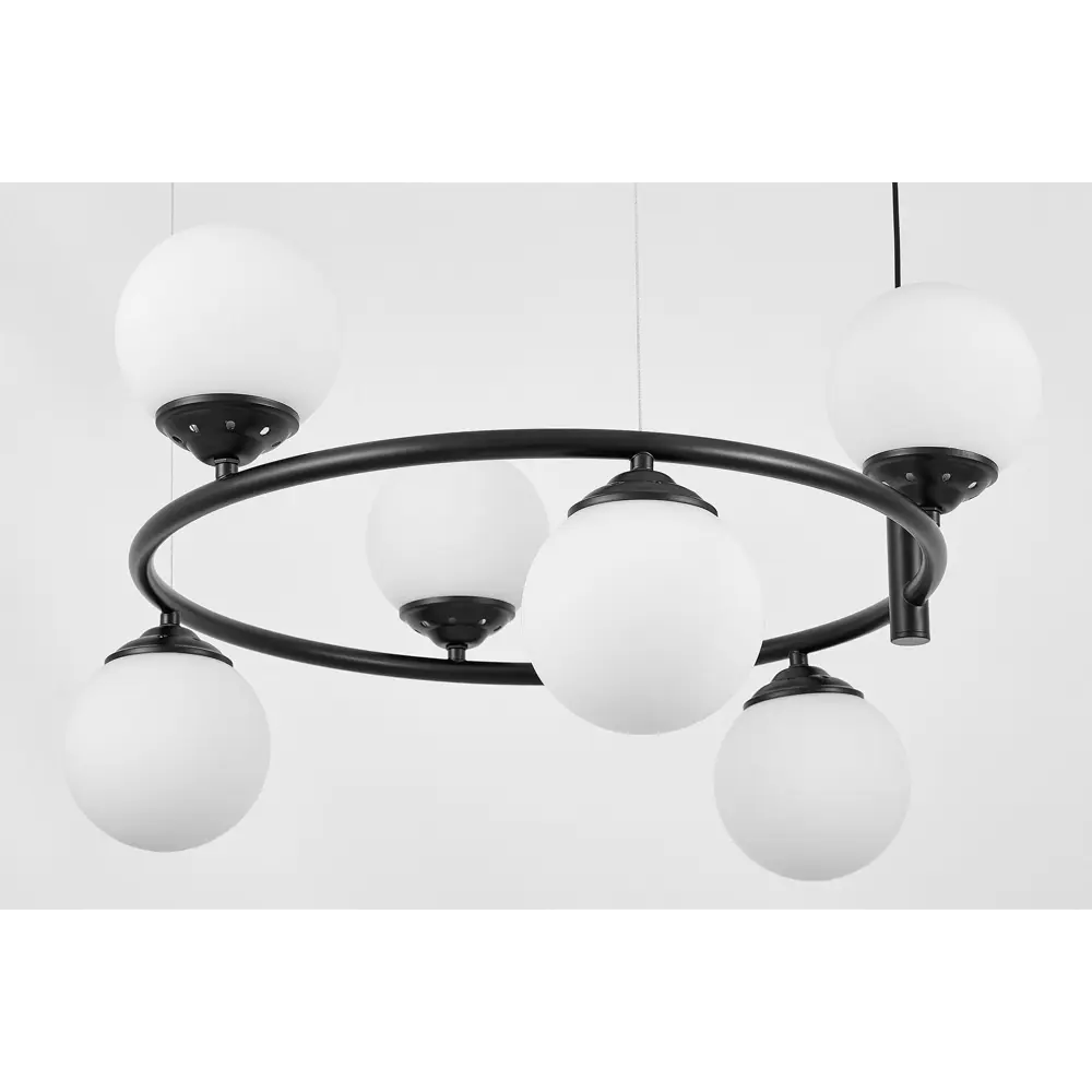 Фото 2 Люстра подвесная Lampit Fino Tp 2003-6-rd bk 6 ламп 10 м² цвет белый/черный Фото 2 Люстра подвесная Lampit Fino Tp 2003-6-rd bk 6 ламп 10 м² цвет белый/черный