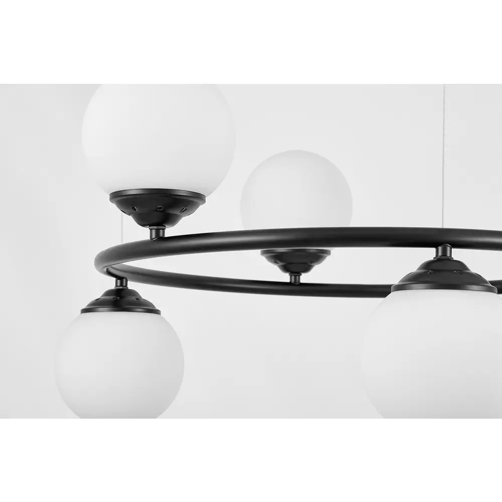 Фото 5 Люстра подвесная Lampit Fino Tp 2003-6-rd bk 6 ламп 10 м² цвет белый/черный Фото 5 Люстра подвесная Lampit Fino Tp 2003-6-rd bk 6 ламп 10 м² цвет белый/черный