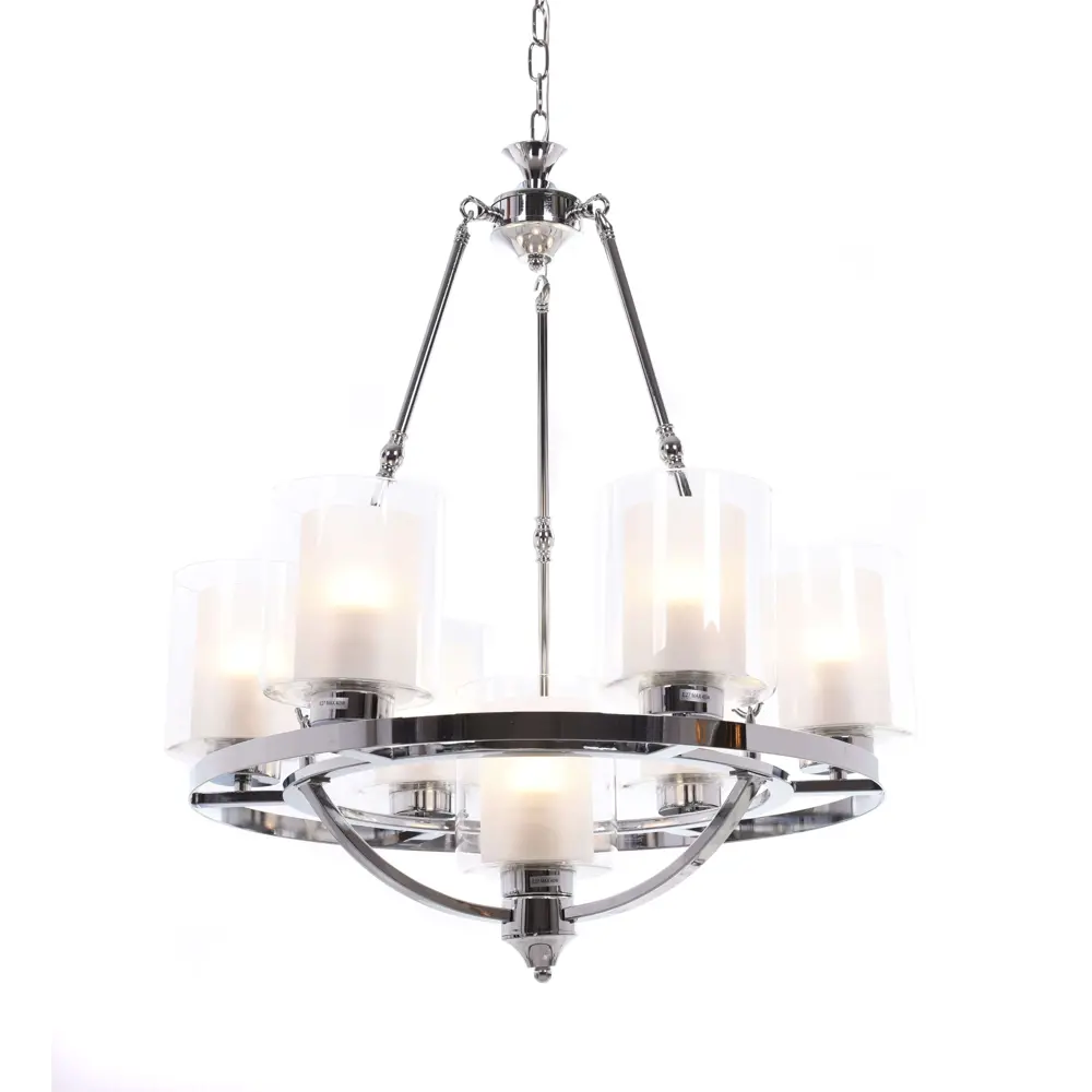 Фото 4 Люстра подвесная LUMINA DECO Santini LDP 1220-7 CHR+WT 7 ламп 21 м² цвет хром Фото 4 Люстра подвесная LUMINA DECO Santini LDP 1220-7 CHR+WT 7 ламп 21 м² цвет хром