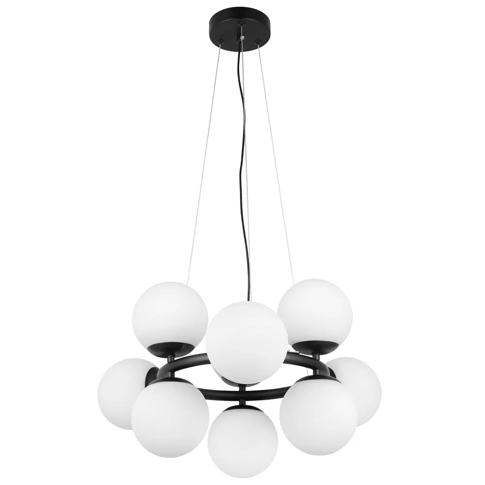 Фото Люстра подвесная Lampit Fino Tp 2002-9 bk 9 ламп цвет белый/черный Фото Люстра подвесная Lampit Fino Tp 2002-9 bk 9 ламп цвет белый/черный