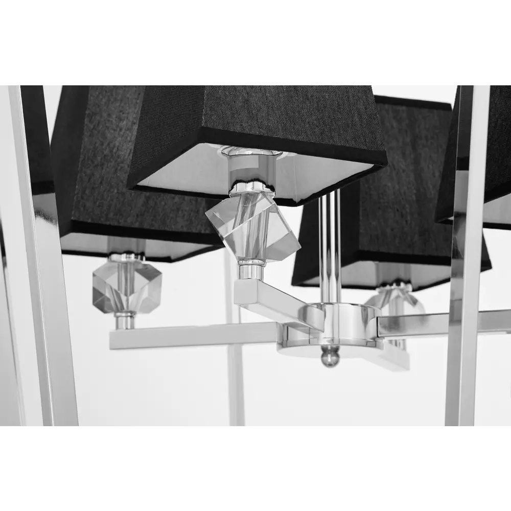 Фото 8 Люстра подвесная хрустальная Lumina Deco Montero LDP 1249-4 CHR+BK 4 лампы 12 м² цвет черный