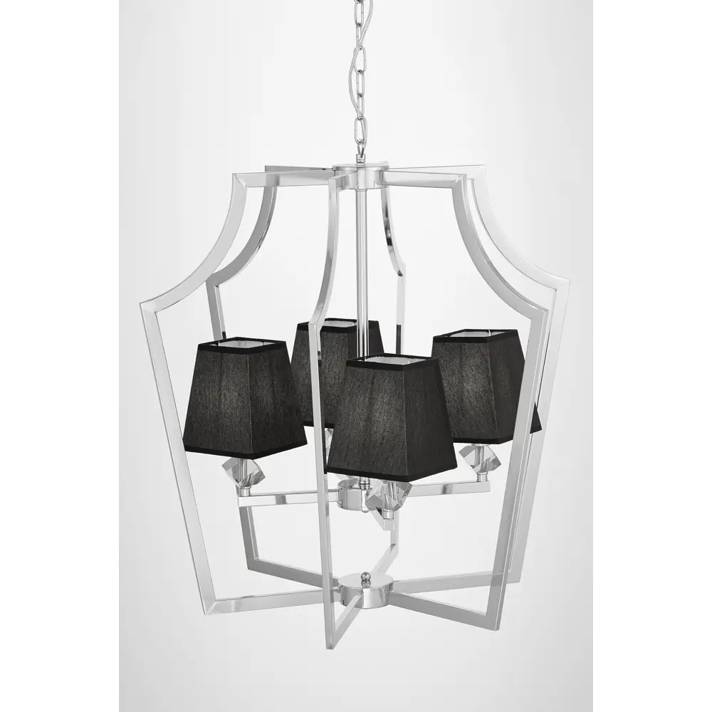 Фото 5 Люстра подвесная хрустальная Lumina Deco Montero LDP 1249-4 CHR+BK 4 лампы 12 м² цвет черный