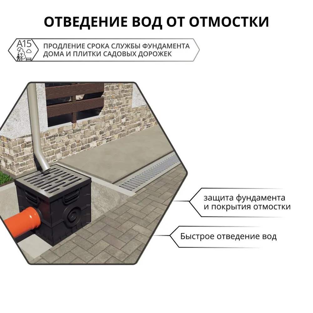 Фото 5 Лоток водосточный Gidrolica Standart с оцинкованной решеткой 1000x146x80мм черный 4шт Фото 5 Лоток водосточный Gidrolica Standart с оцинкованной решеткой 1000x146x80мм черный 4шт