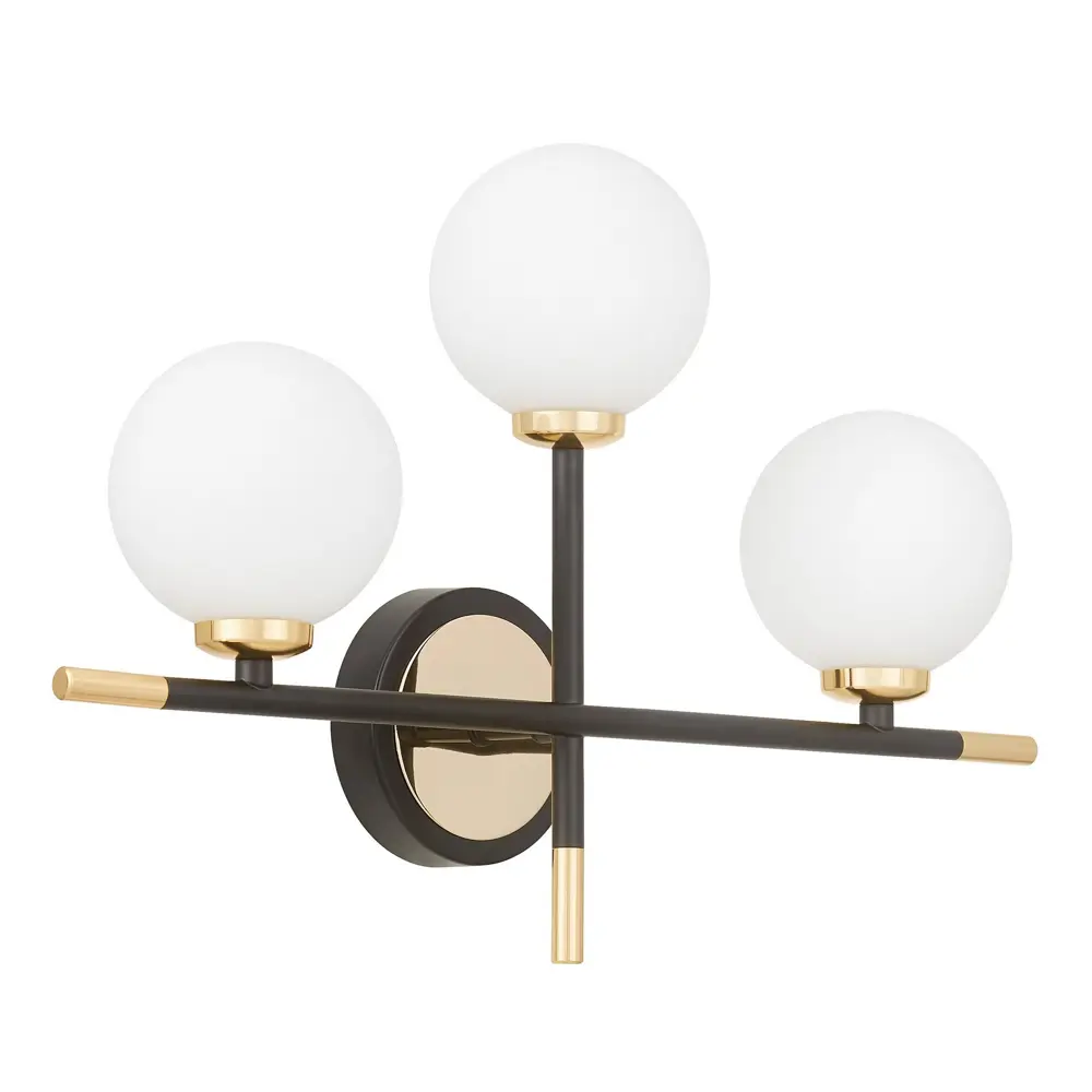 Фото 4 Настенный светильник Lumina deco Marsiada Ldw 6033n-3 bk+f.gd цвет белый/черный/золотой