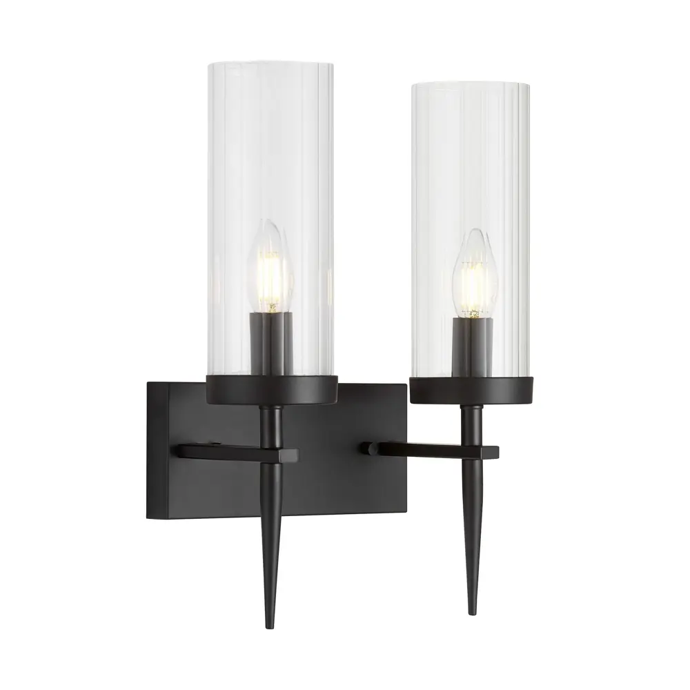 Фото Настенный светильник Lumina deco Moratti Ldw 8022-2 bk+pr цвет прозрачный/черный Фото Настенный светильник Lumina deco Moratti Ldw 8022-2 bk+pr цвет прозрачный/черный