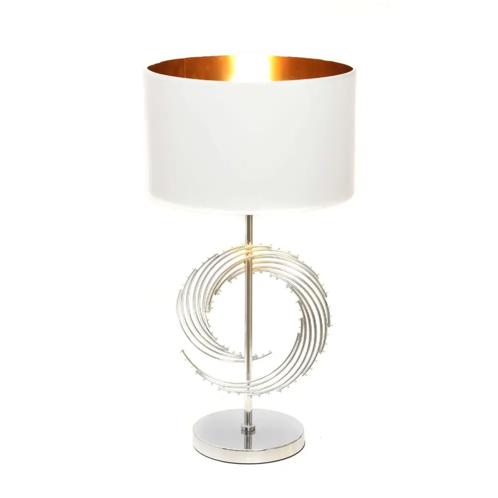 Фото 7 Настольная лампа LUMINA DECO Fabi LDT 5531 CHR+WT цвет белый Фото 7 Настольная лампа LUMINA DECO Fabi LDT 5531 CHR+WT цвет белый