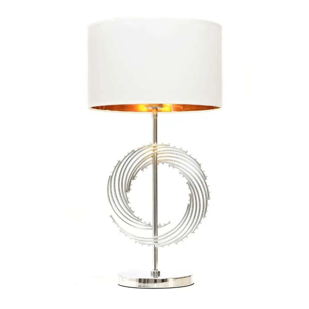 Фото 8 Настольная лампа LUMINA DECO Fabi LDT 5531 CHR+WT цвет белый Фото 8 Настольная лампа LUMINA DECO Fabi LDT 5531 CHR+WT цвет белый