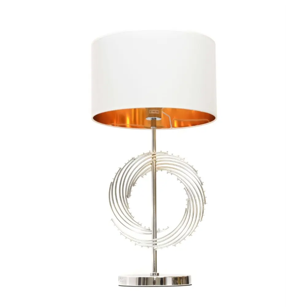 Фото Настольная лампа LUMINA DECO Fabi LDT 5531 CHR+WT цвет белый Фото Настольная лампа LUMINA DECO Fabi LDT 5531 CHR+WT цвет белый