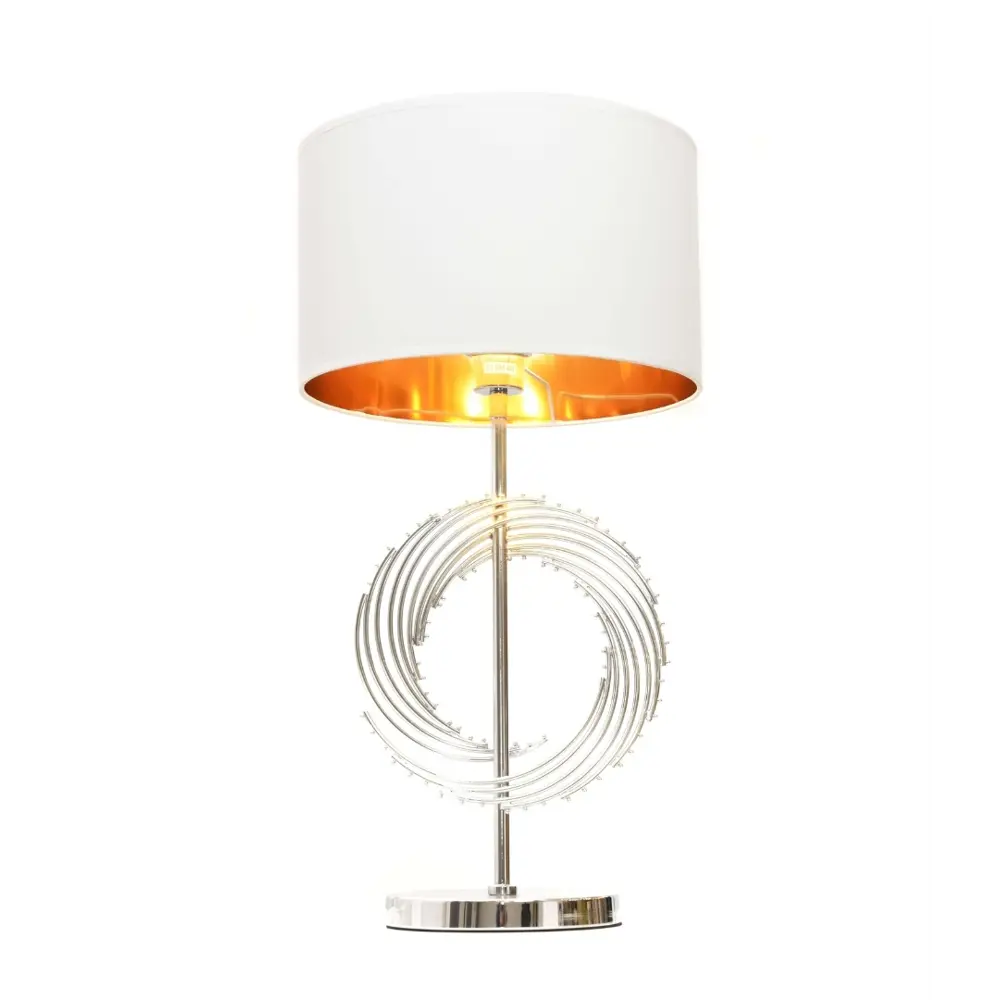 Фото 2 Настольная лампа LUMINA DECO Fabi LDT 5531 CHR+WT цвет белый Фото 2 Настольная лампа LUMINA DECO Fabi LDT 5531 CHR+WT цвет белый