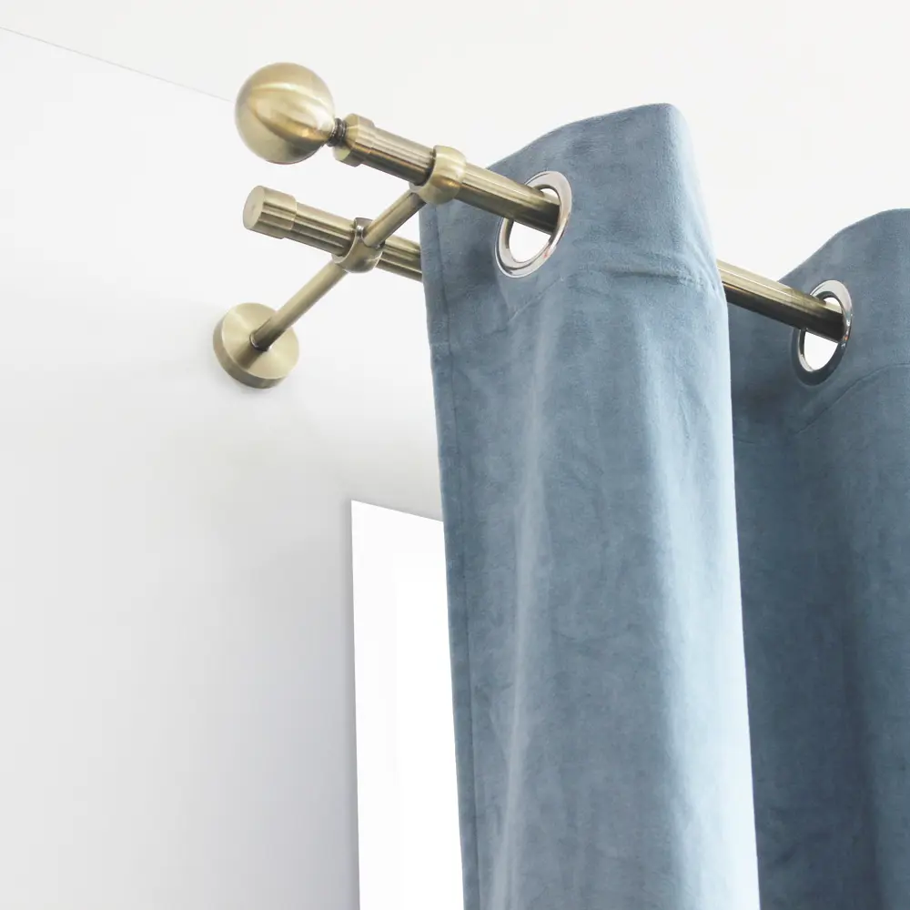 Фото 2 Держатель для двухрядной штанги металл цвет золото антик 21.5 см