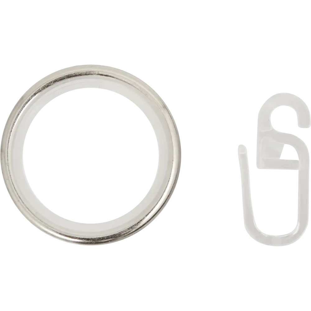 Фото Кольцо с крючком металл цвет хром 2 см 10 шт. Фото Кольцо с крючком металл цвет хром 2 см 10 шт.