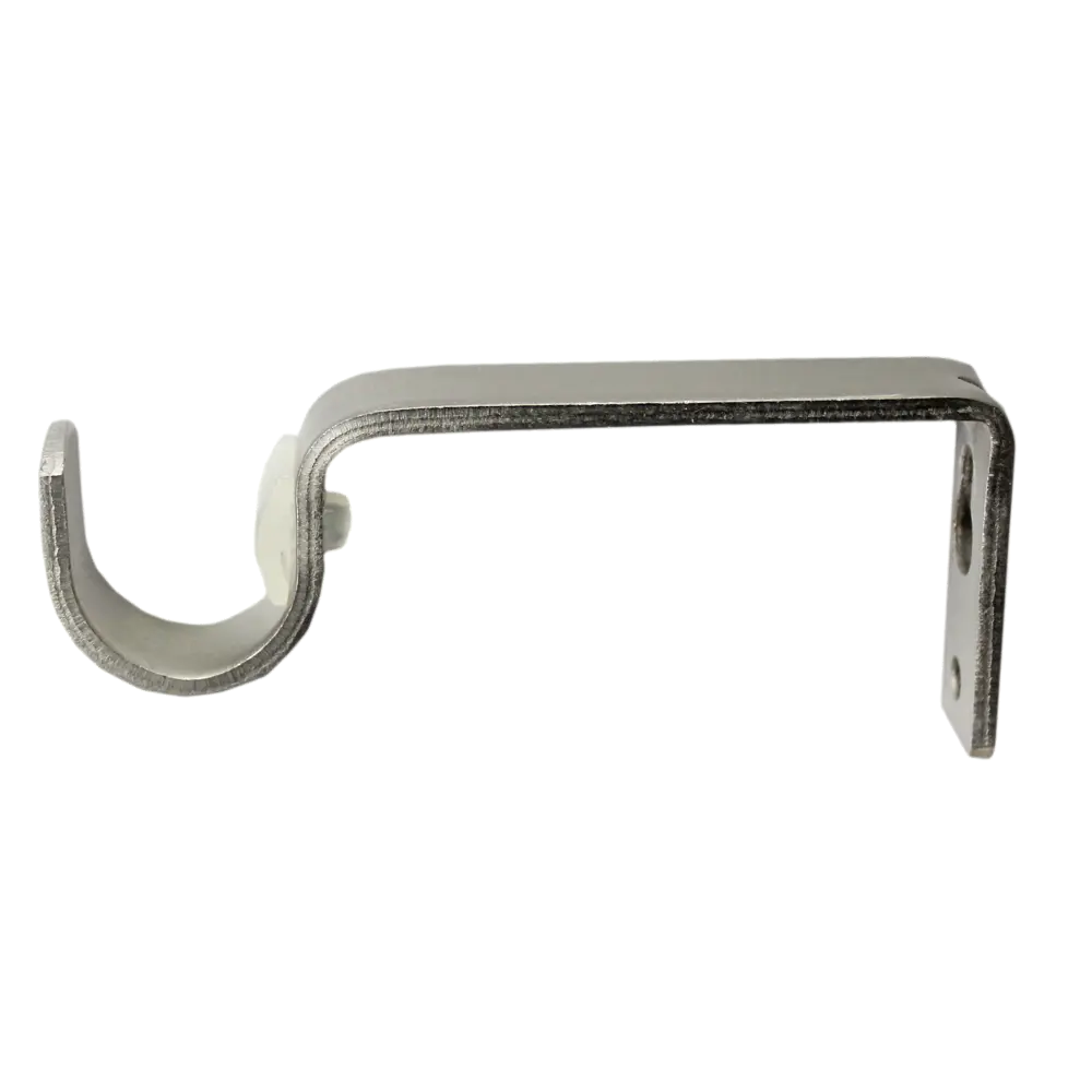 Фото Держатель для однорядной штанги металл цвет никель 10 см Фото Держатель для однорядной штанги металл цвет никель 10 см