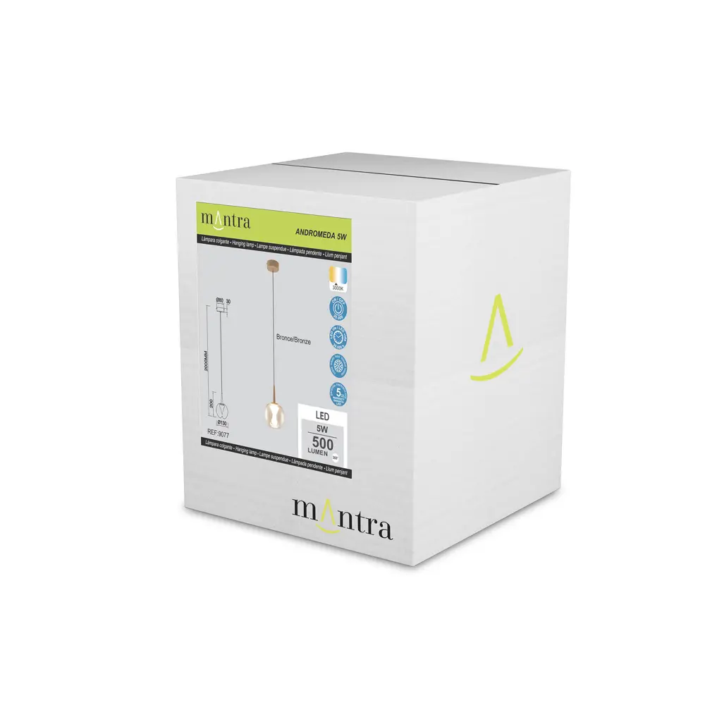 Фото 11 Светильник подвесной светодиодный Mantra Andromeda 9078 2 м² теплый белый свет цвет прозрачный/золотой Фото 11 Светильник подвесной светодиодный Mantra Andromeda 9078 2 м² теплый белый свет цвет прозрачный/золотой