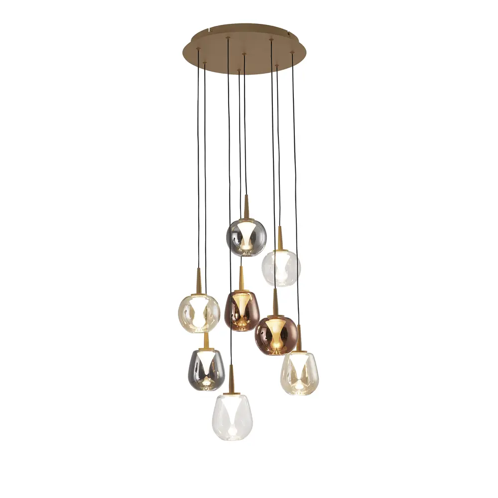 Фото Люстра подвесная светодиодная Mantra Andromeda 8933+8pl 13 м² теплый белый свет цвет прозрачный/золотой/бронзовый/медный Фото Люстра подвесная светодиодная Mantra Andromeda 8933+8pl 13 м² теплый белый свет цвет прозрачный/золотой/бронзовый/медный
