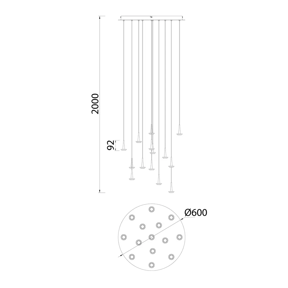 Фото 7 Люстра подвесная светодиодная Mantra Andromeda 8935+14pl 22 м² теплый белый свет цвет прозрачный/золотой/бронзовый/медный Фото 7 Люстра подвесная светодиодная Mantra Andromeda 8935+14pl 22 м² теплый белый свет цвет прозрачный/золотой/бронзовый/медный