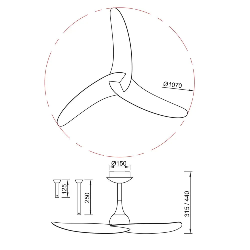 Фото 5 Люстра-вентилятор светодиодная Mantra 9041 с пультом 13 м² освещение от 13 до 20 м² вентиляция регулируемый белый свет цвет черный